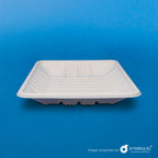 Charola de Fécula de Maíz Mediana (19 x 14 x 3 mm) CFM - Desechable Biodegradable Entelequia®