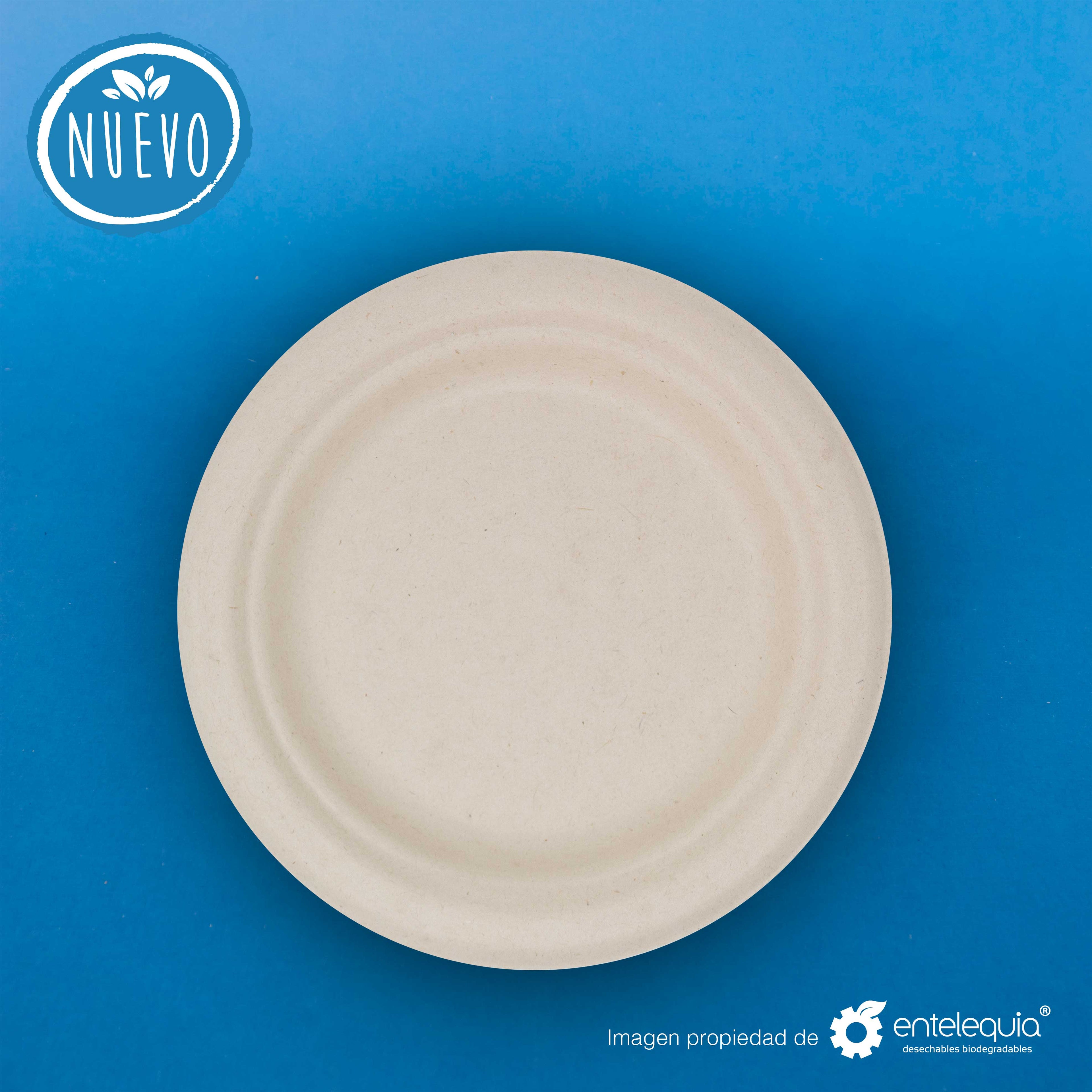 Plato de 6" de paja de trigo Compostín tipo Pastelero