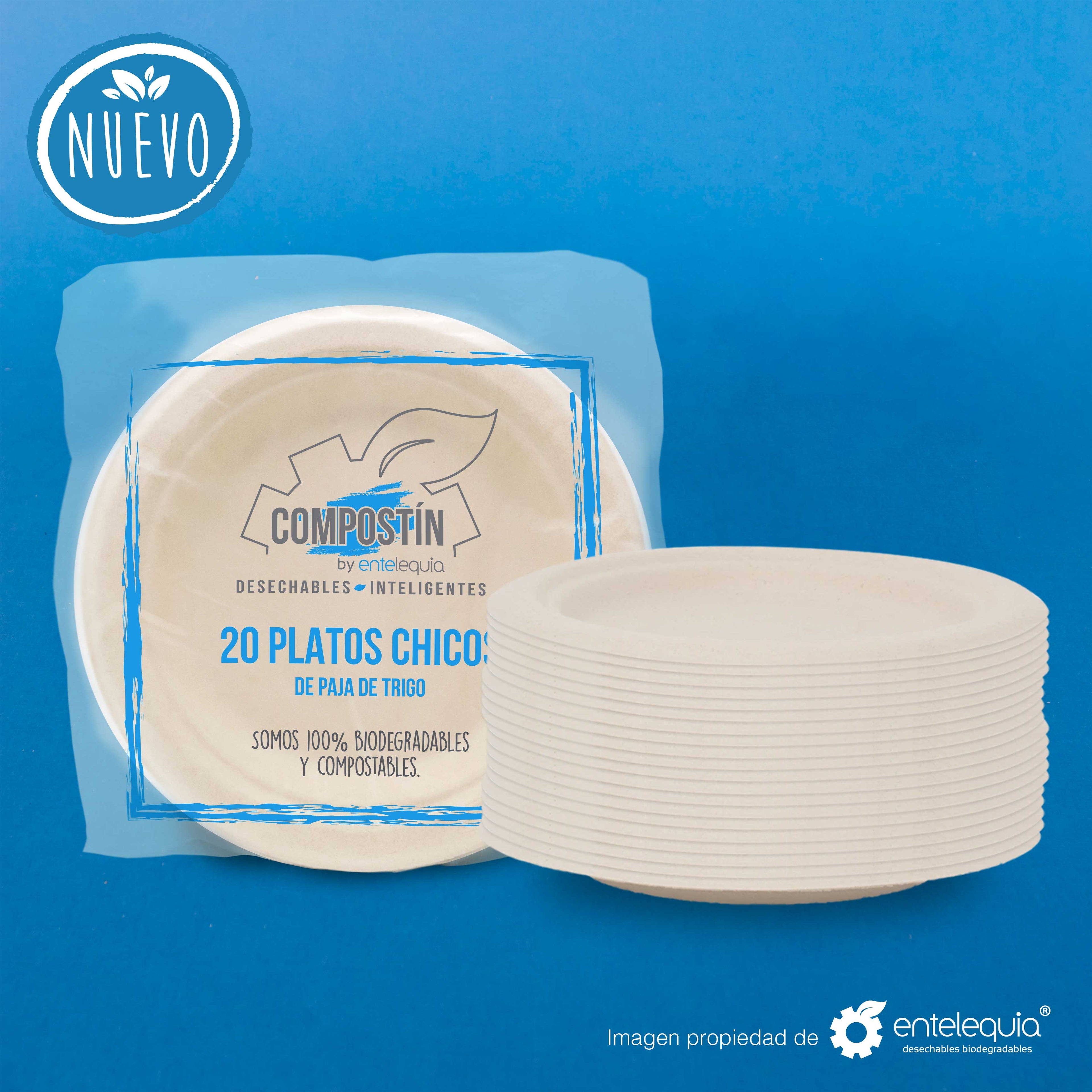 Plato de 6" de paja de trigo Compostín tipo Pastelero