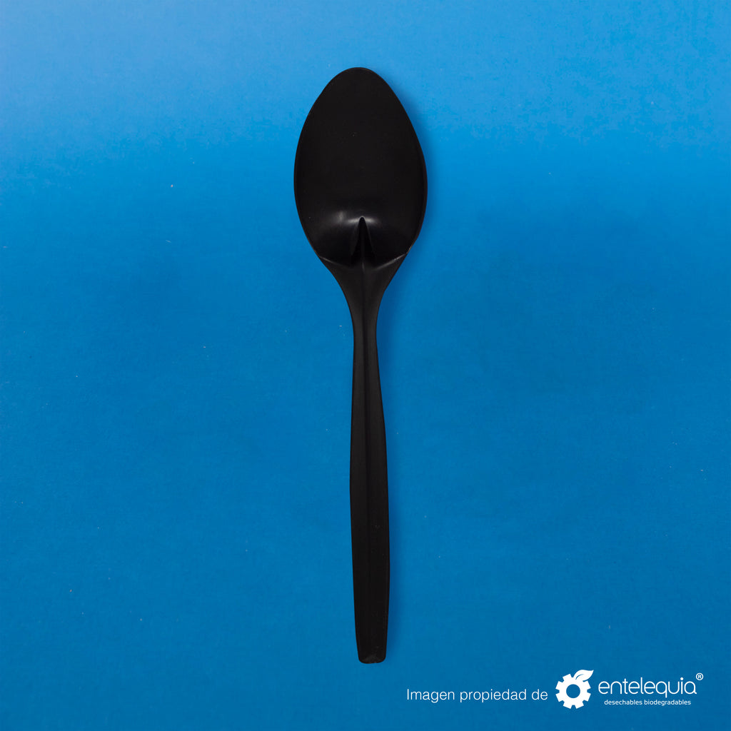 Cuchara para Alimentos 7" Fécula de Maíz CS7 - Desechable Biodegradable Entelequia 100/1000 pzas