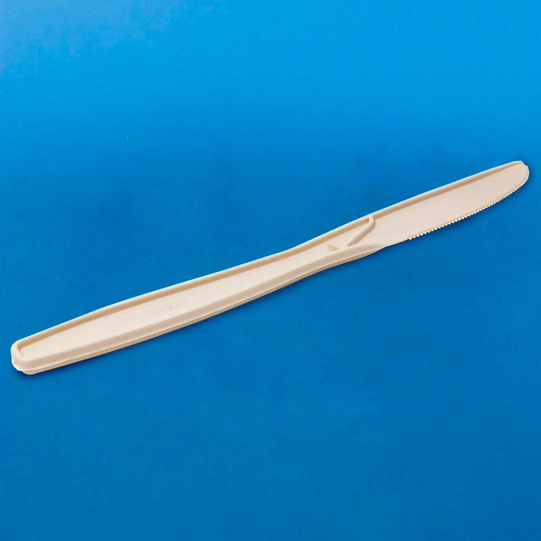 Cuchillo 7 " Fécula de Maíz C7 - Desechables Biodegradables Entelequia® 100/1,000 pzas