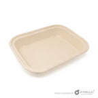 Contenedor Paja de Trigo Rectangular Chico 1 división EP8X6L - Desechable Biodegradable Entelequia