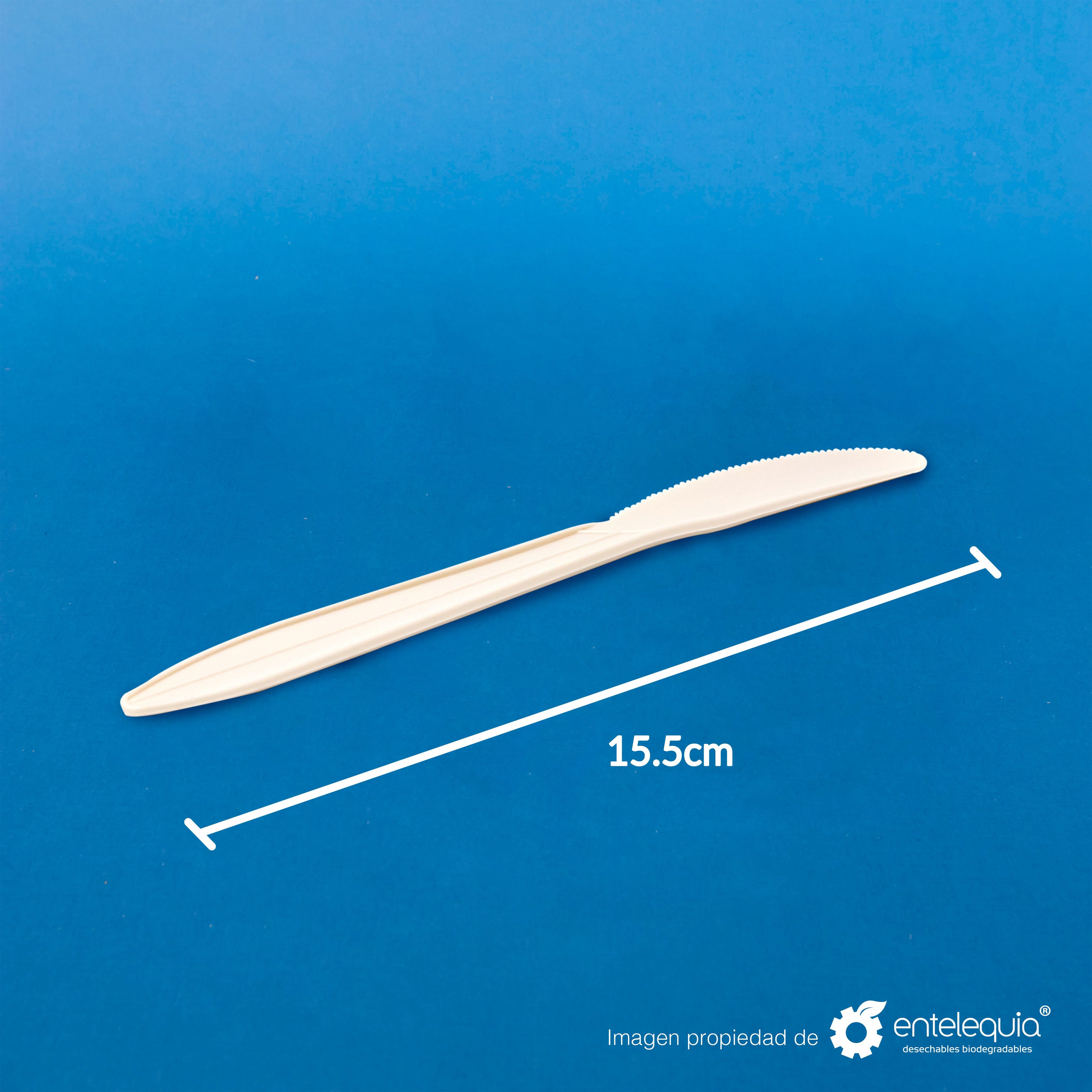 Cuchillo 6" Fécula de Maíz C6 - Desechable Biodegradable Entelequia