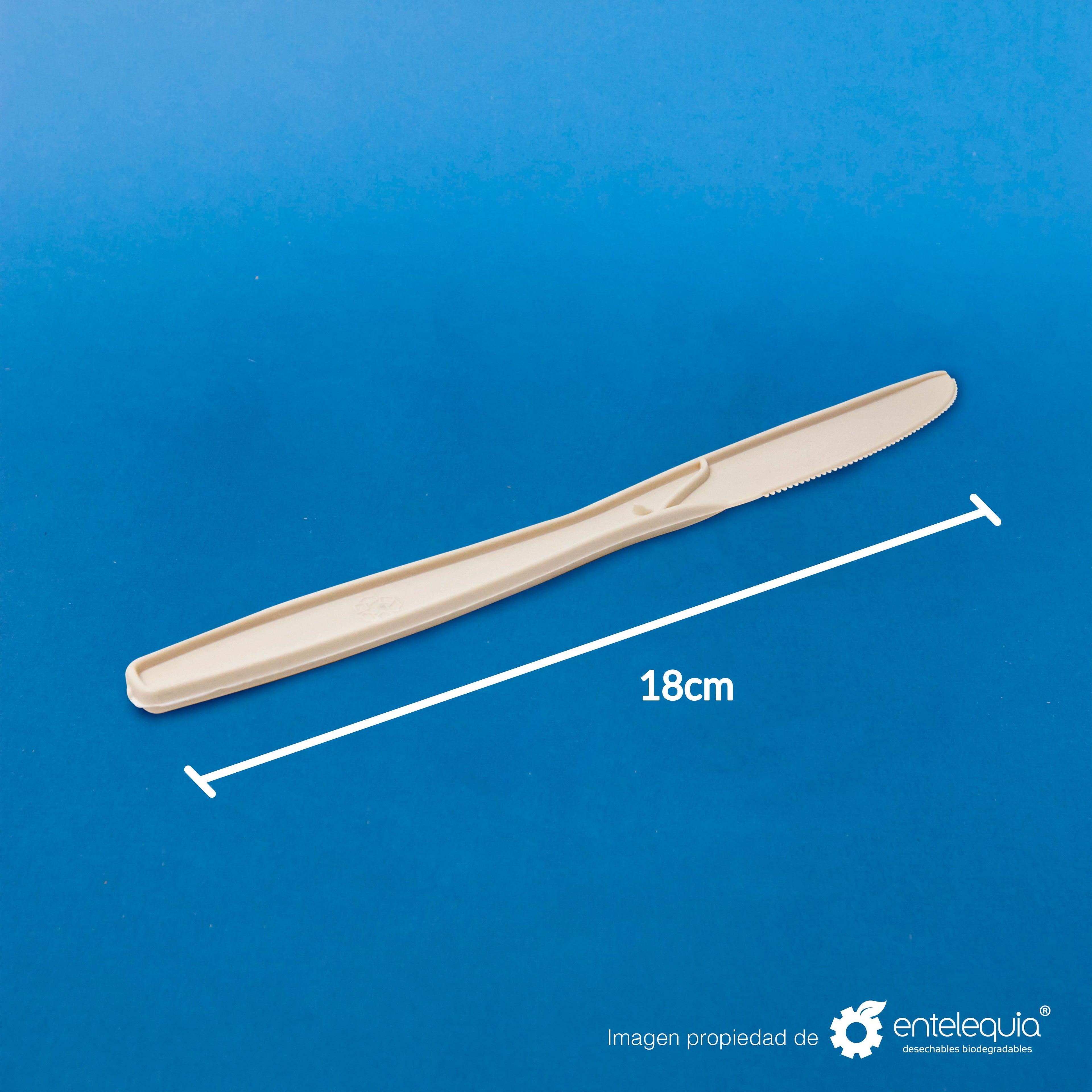 Cuchillo 7" Fécula de Maíz C7 - Desechable Biodegradable Entelequia