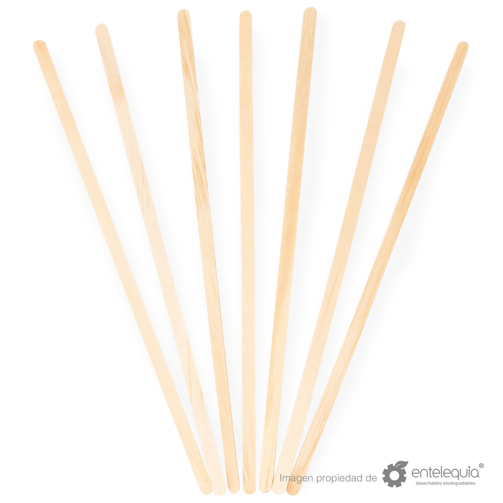 Agitador de Madera 15 cm - Desechable Biodegradable Entelequia