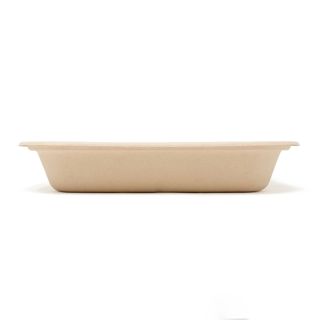 Contenedor Paja de Trigo Rectangular Chico 1 división EP8X6L - Desechables Biodegradables Entelequia® 400 pzas