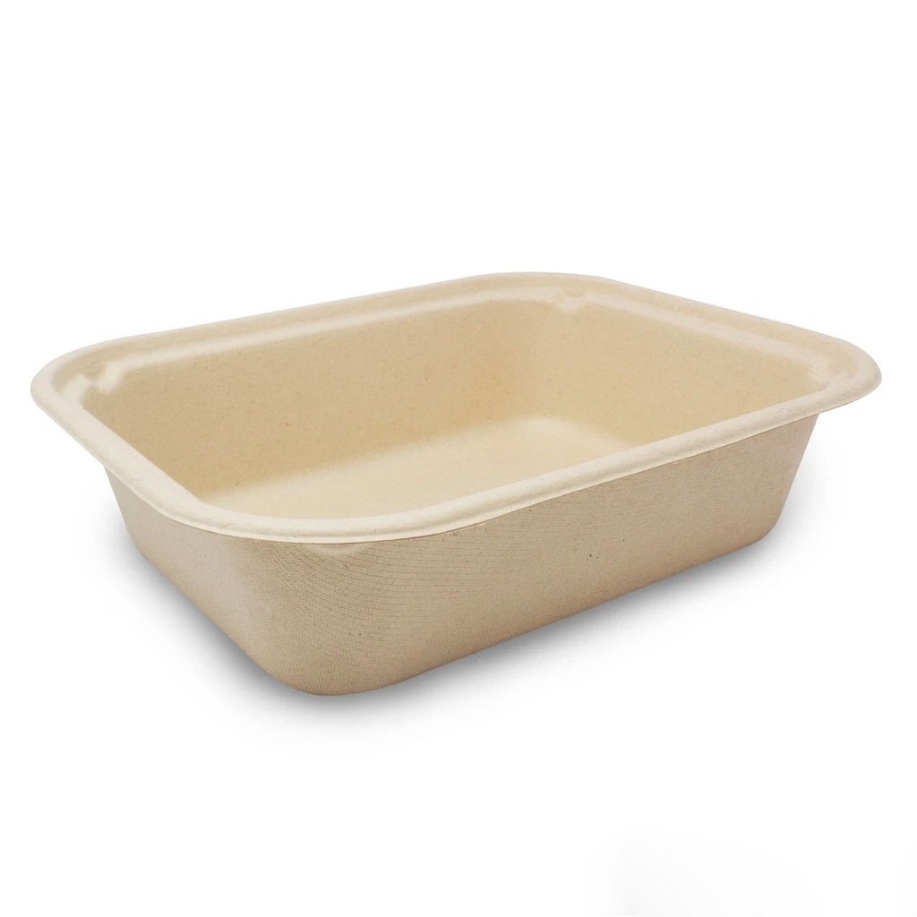 Contenedor Paja de Trigo Grande Liso Alto EP10X8L - Desechables Biodegradables Entelequia® 400 pzas