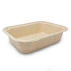 Contenedor Paja de Trigo Grande Liso Alto EP10X8L - Desechables Biodegradables Entelequia® 400 pzas