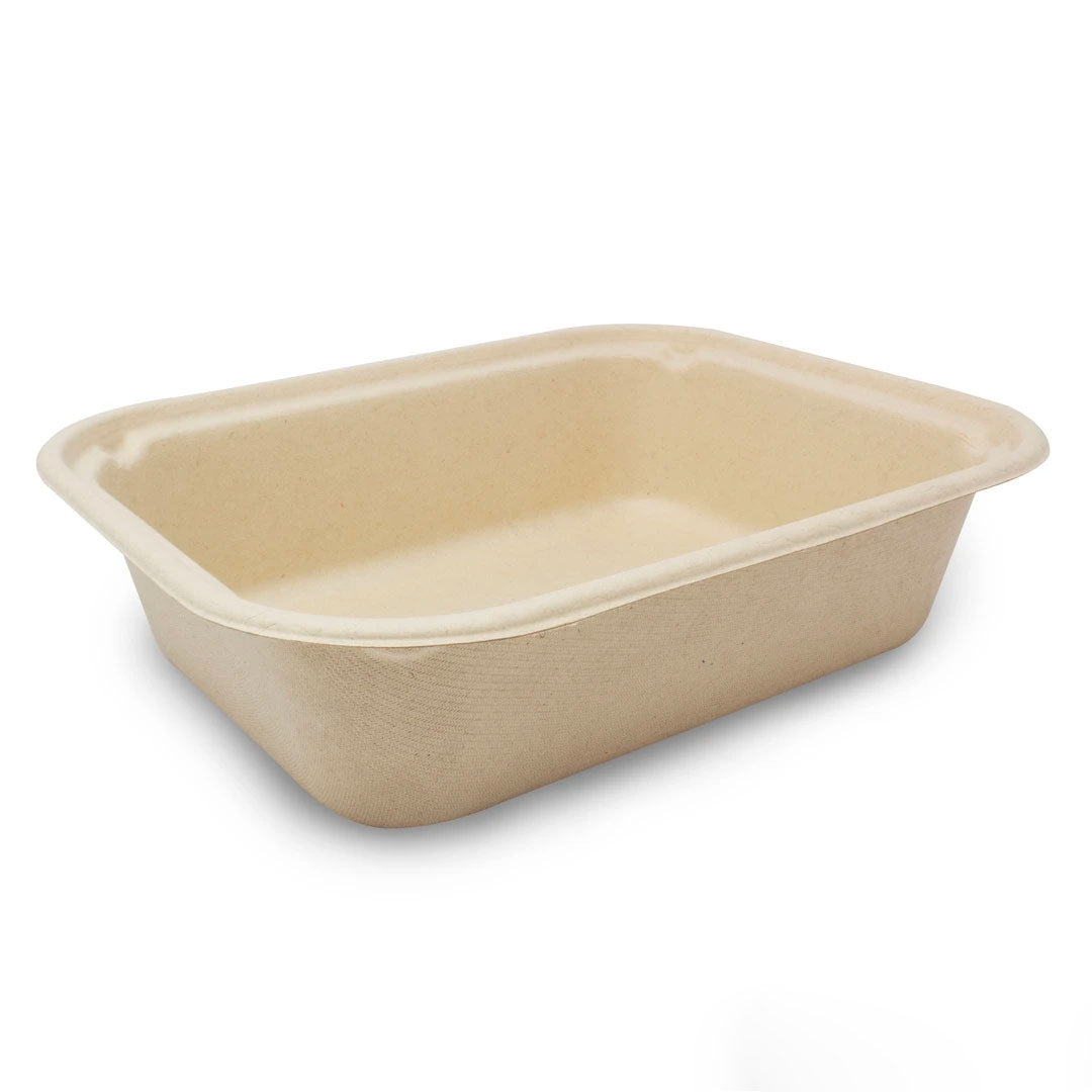 Contenedor Paja de Trigo Grande Liso Alto EP10X8L - Desechables Biodegradables Entelequia® 400 pzas