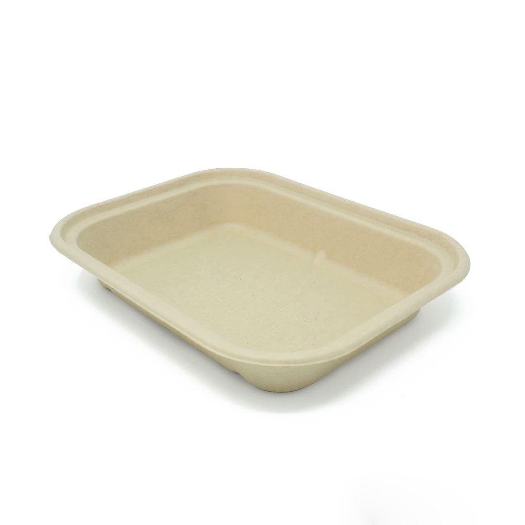 Contenedor Paja de Trigo Para Alimentos Grande Liso EP10X8L - Desechables Biodegradables Entelequia® 400 pzas
