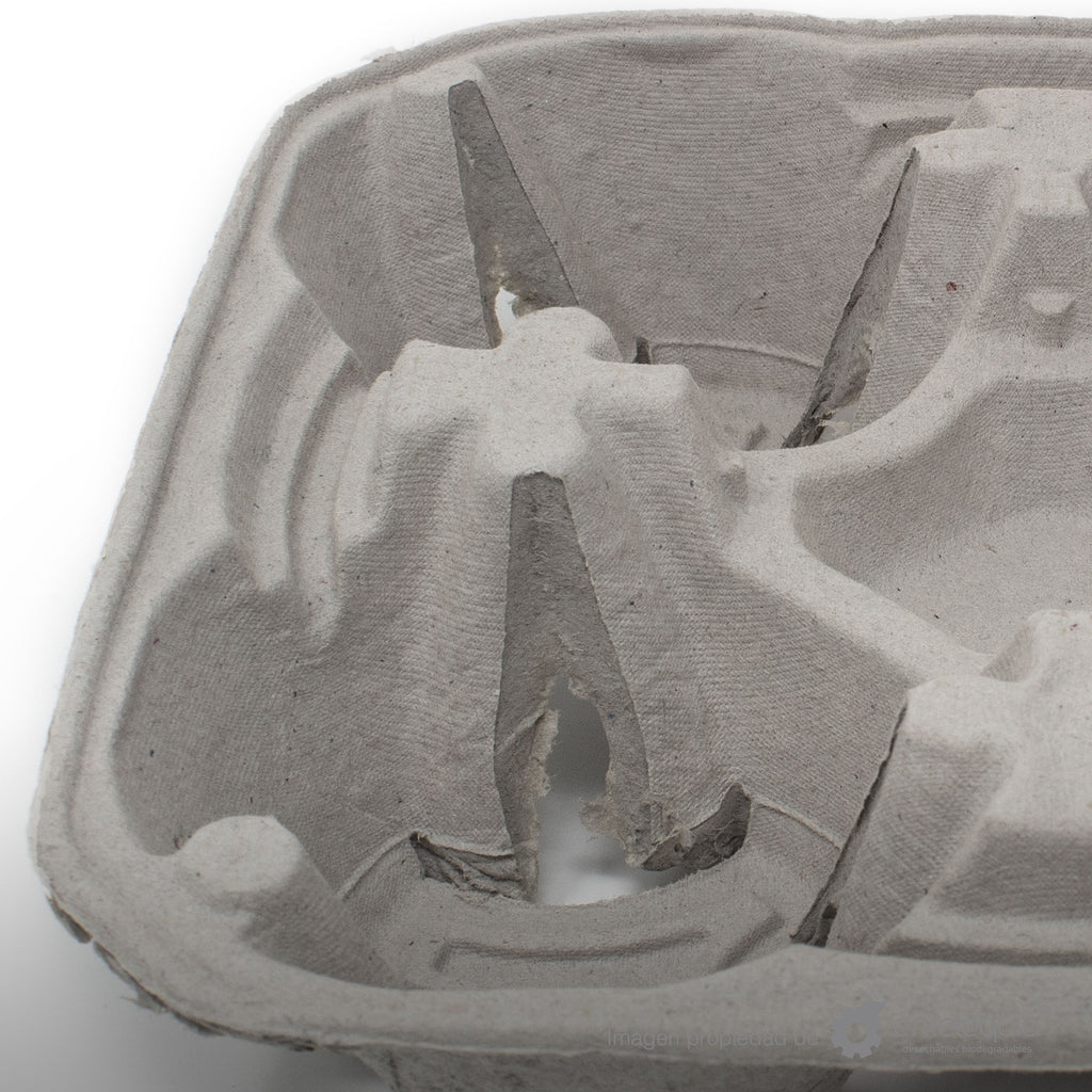 Porta Vasos de Fibra reciclada PV - Desechable Biodegradable Entelequia®