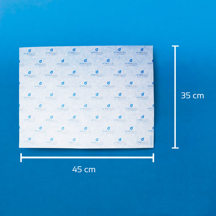 Sabanita de papel de 32 gramos personalizada a 2 tintas (35 cm x 45 cm)