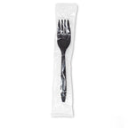 Tenedor de fécula de maíz de 6 " negro estuchado T6-EST N - Desechables Biodegradables Entelequia®