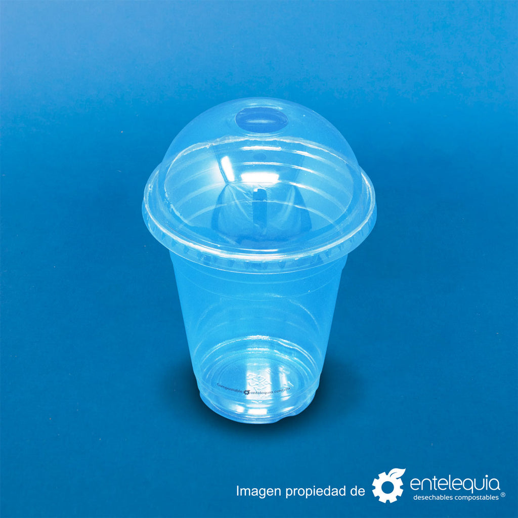 Tapa domo de PLA para vaso de 9 onzas