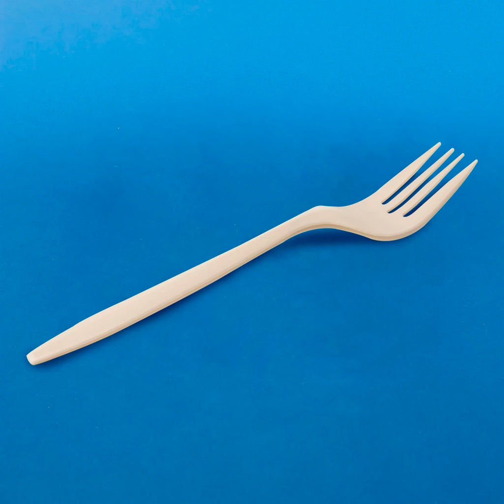 Tenedor 6 " Fécula de Maíz T6 - Desechables Biodegradables Entelequia® 100/1,000 pzas