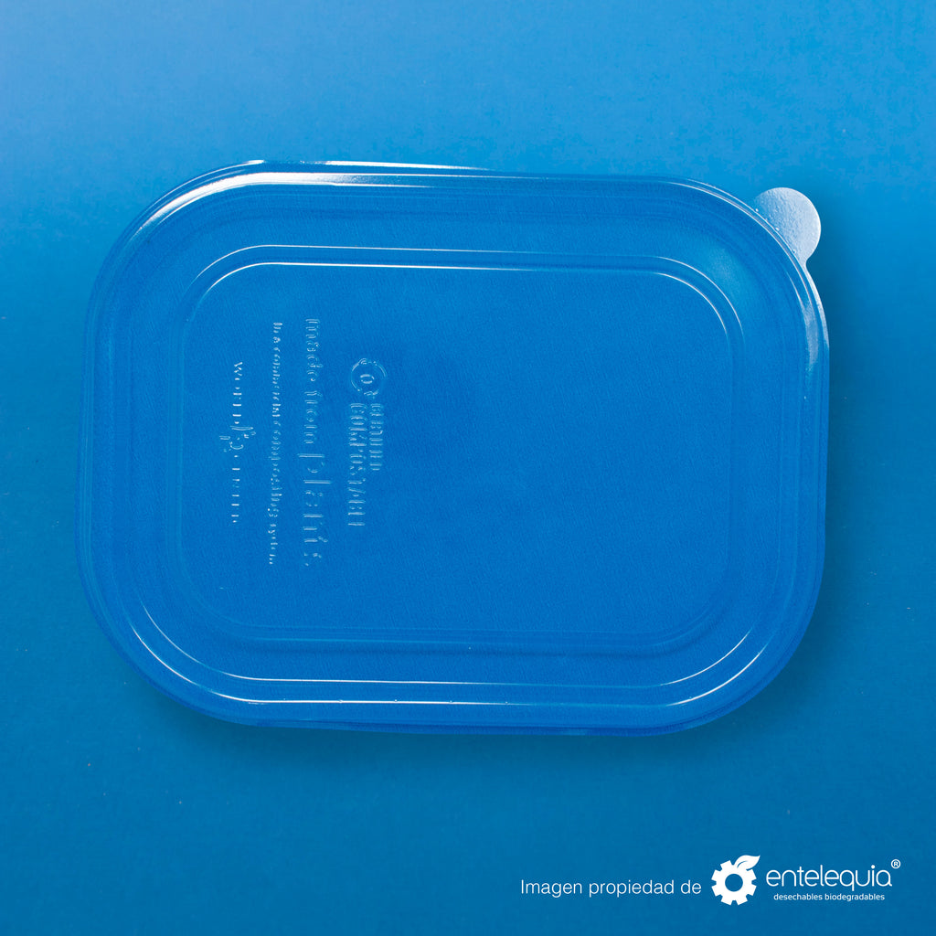 Tapa PLA 1 división TP8X6L - Desechable Biodegradable Entelequia 400 pzas