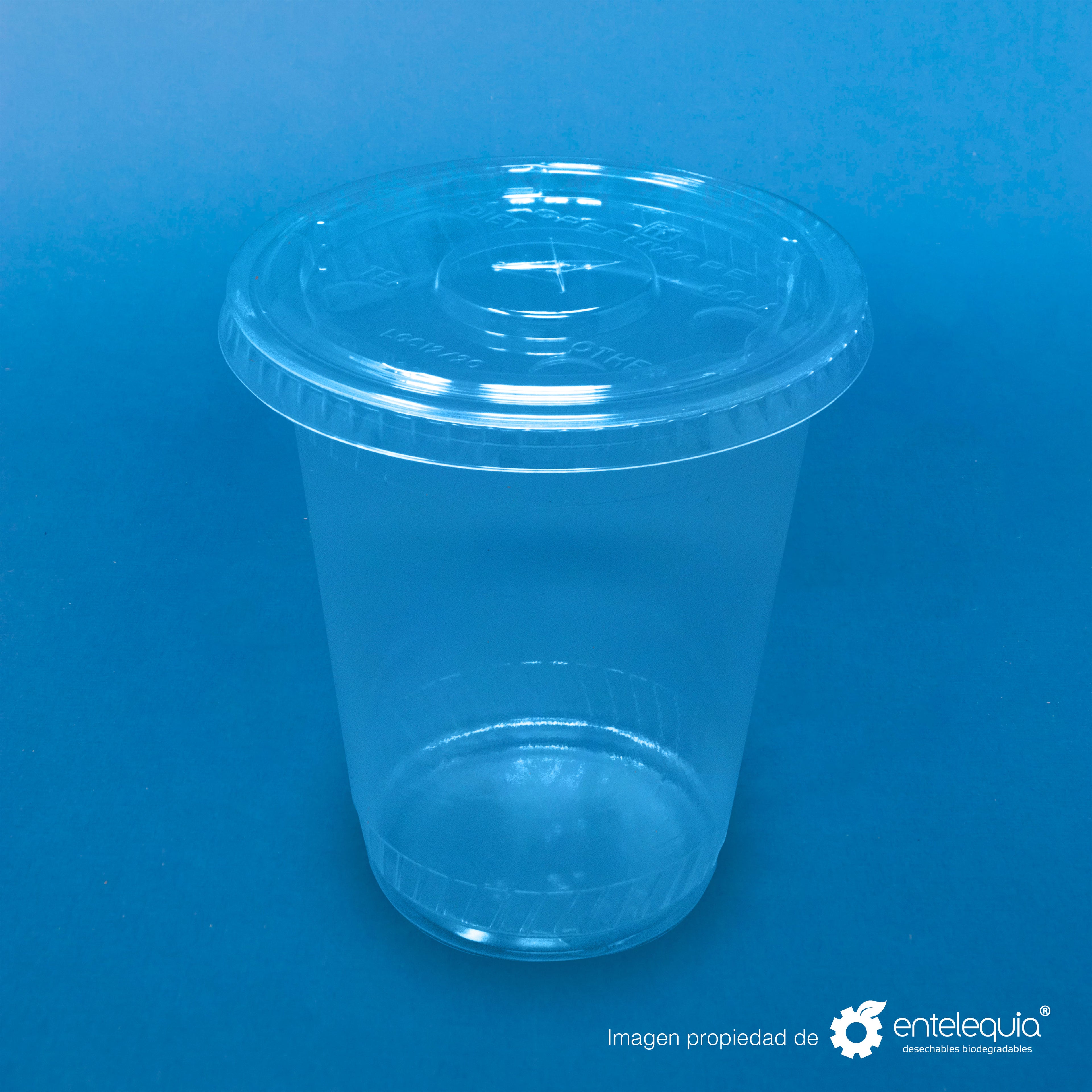 Tapa PLA plana 9oz, 12oz y 20oz TPPLA12 - Desechables Biodegradables Entelequia® 100/1,000 pzas