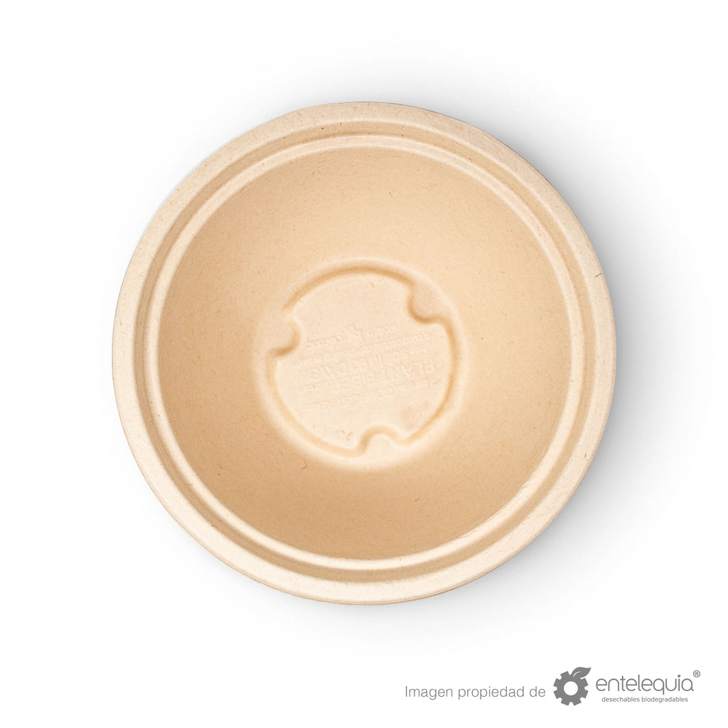 Tazón Paja de Trigo 32oz TP32 - Desechable Biodegradable Entelequia 500 pzas