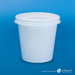 Tapa Vaso bebida caliente 4oz TVC4 - Desechables Biodegradables Entelequia® 100/1,000 pzas