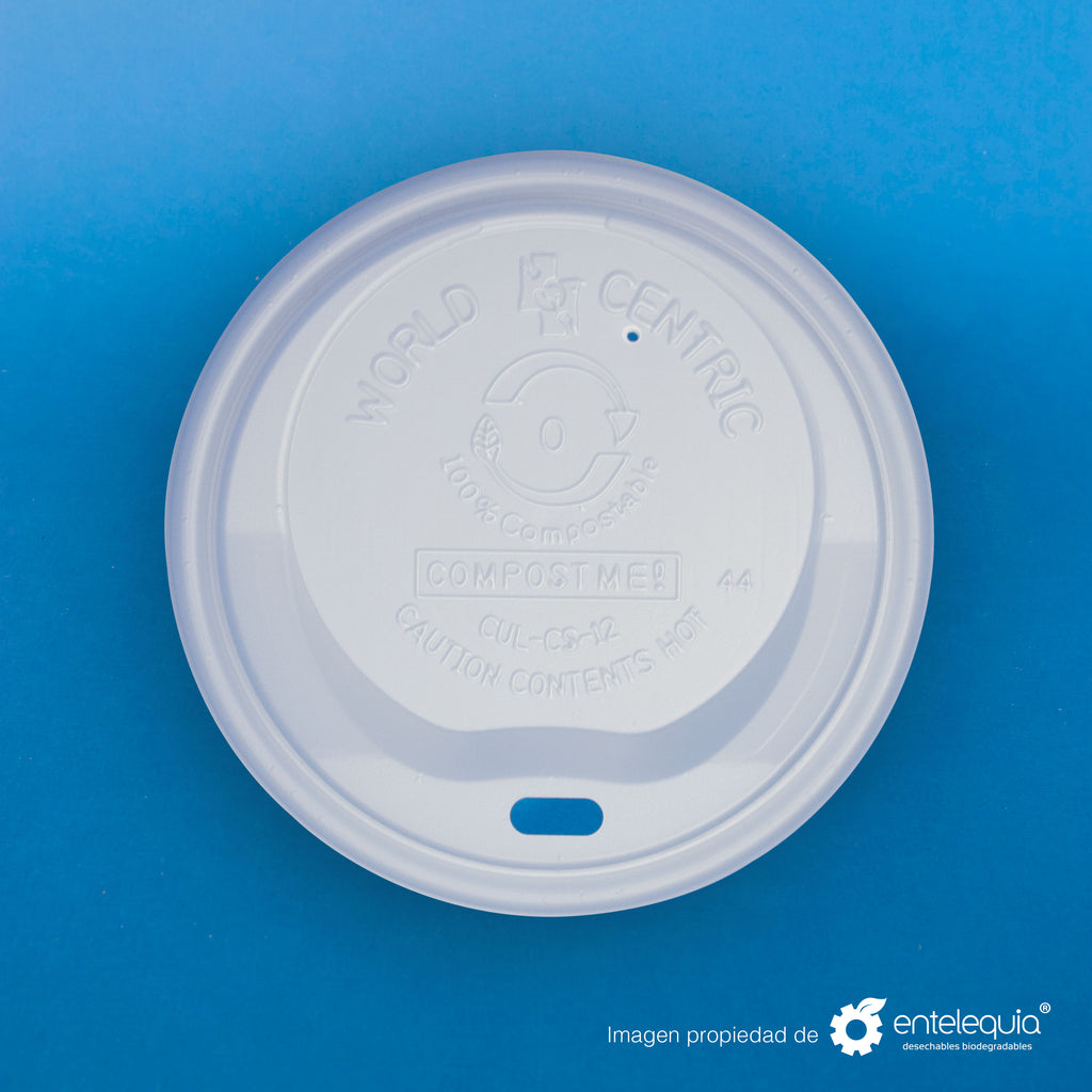 Tapa Vaso bebida caliente TVC PLA 10-20oz - 50/1,000 pzas