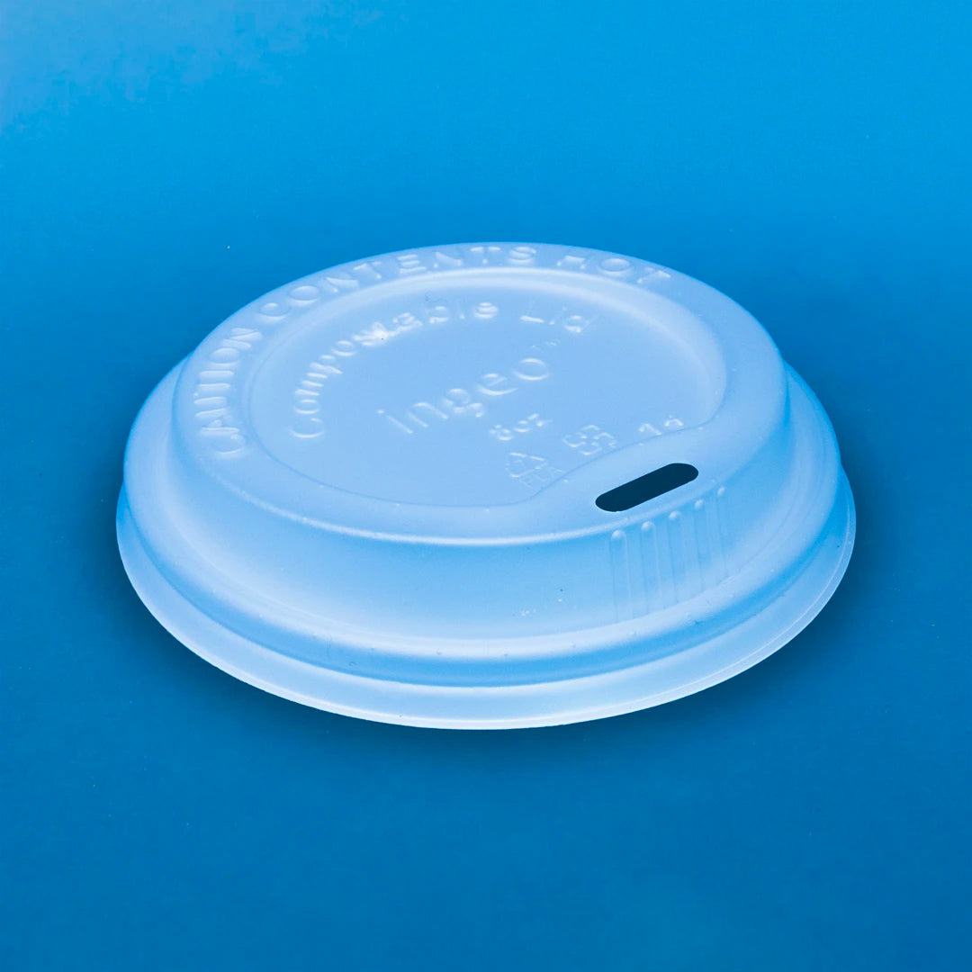 Tapa Vaso bebida caliente TVC PLA 8 oz - Desechables Biodegradables Entelequia® 50 / 1,000pzas
