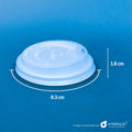 Tapa Vaso bebida caliente TVC PLA 8oz - Desechables Biodegradables Entelequia® 50/1,000pzas