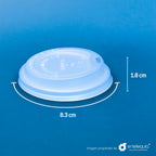 Tapa Vaso bebida caliente TVC PLA 8oz - Desechables Biodegradables Entelequia® 50/1,000pzas