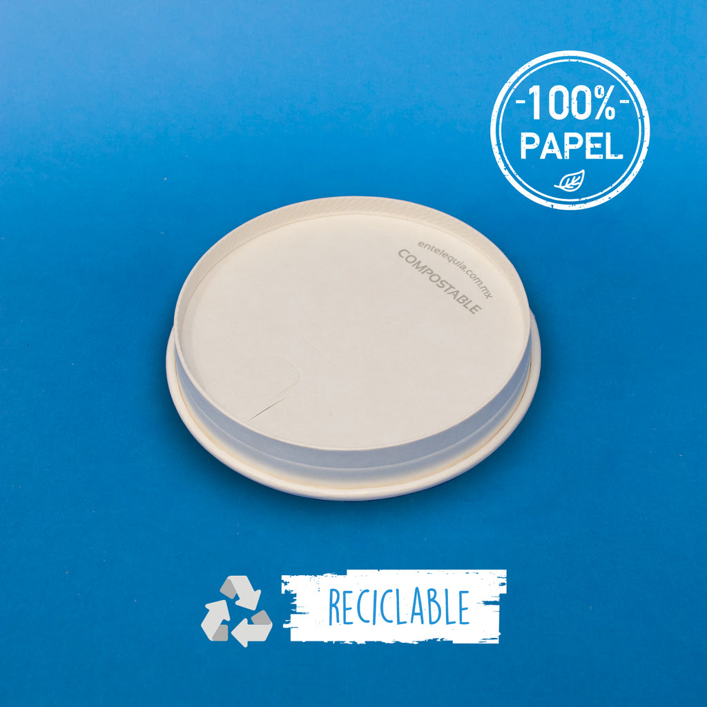 Tapa de papel para vaso bebida caliente de 8 onzas