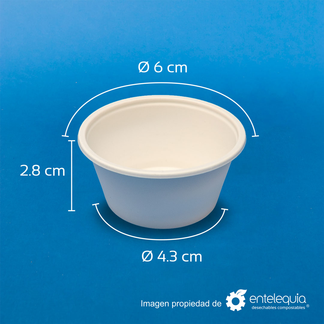 Vaso soufflé de fécula de maíz de 2 onzas