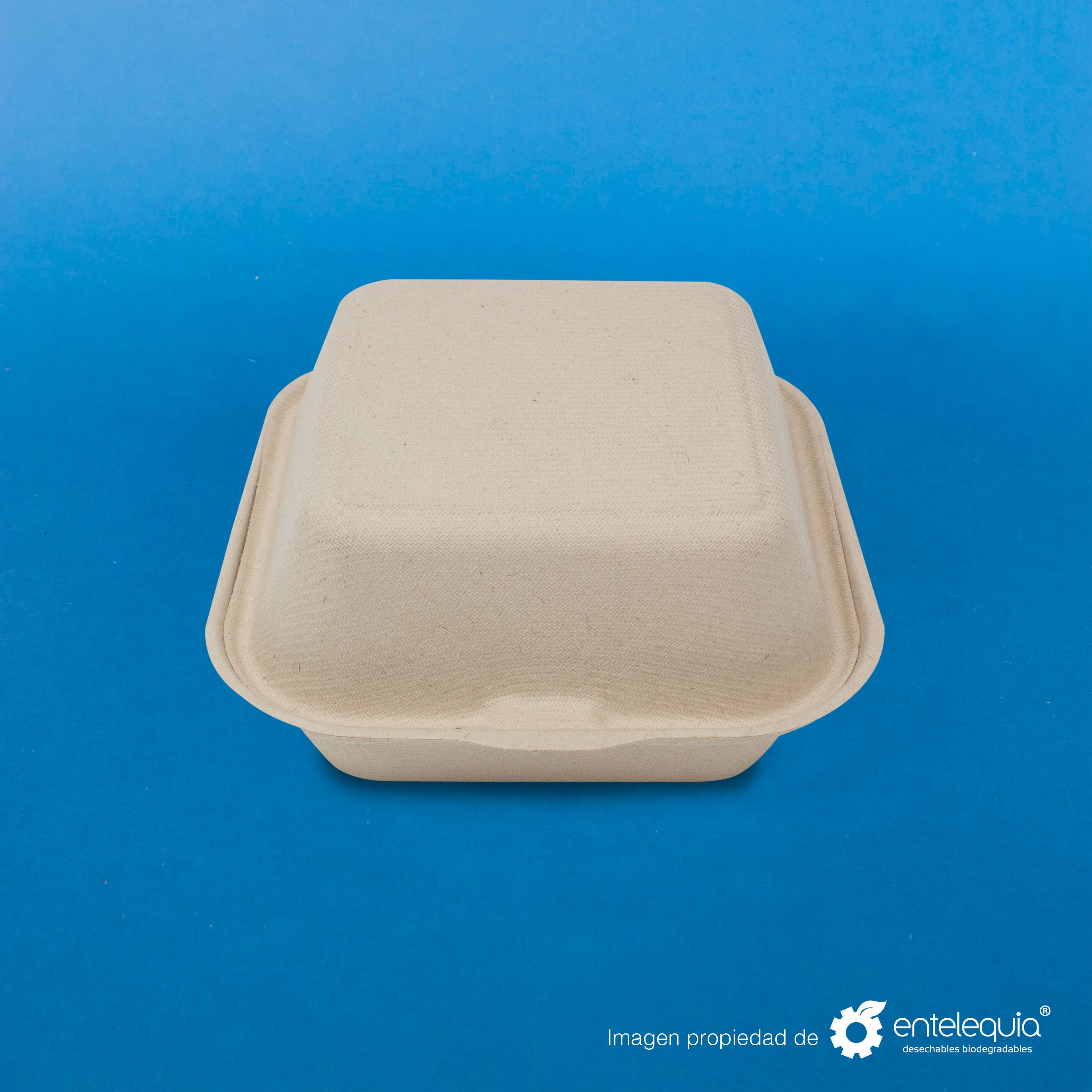 Almeja Hamburguesera Paja de Trigo 6x6 " - Desechables Biodegradables Entelequia® 50/500 pzas
