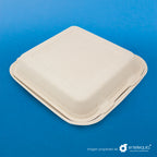 Almeja Cuadrada Lisa Paja de Trigo AL8 - Desechable Biodegradable Entelequia 50/200 pzas