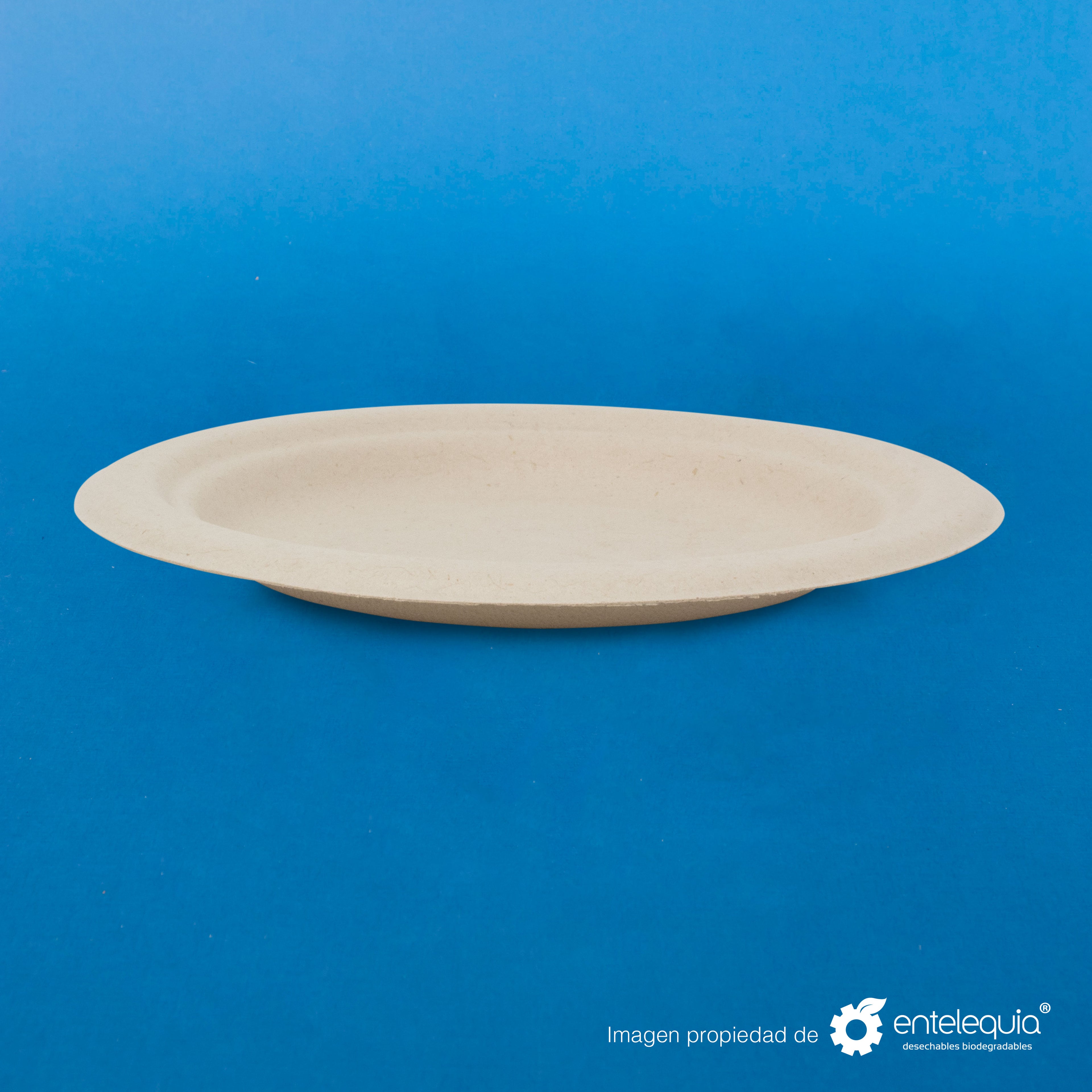 Plato Pastelero Paja de Trigo 6" - Desechable Biodegradable Entelequia 125/1,000 pzas