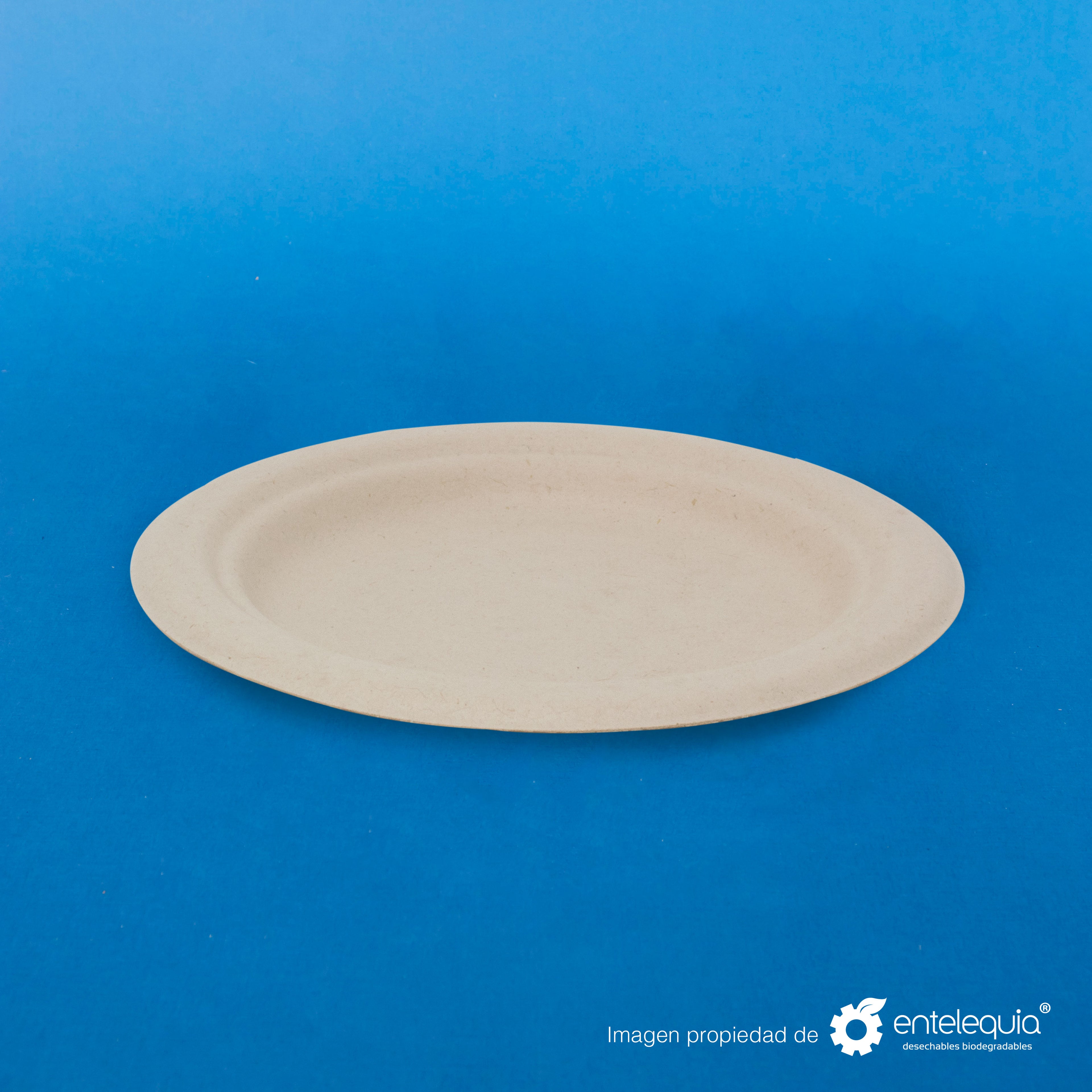 Plato Pastelero Paja de Trigo 6" - Desechable Biodegradable Entelequia 125/1,000 pzas
