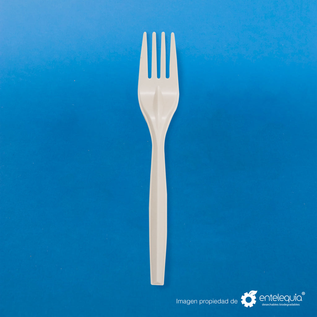 Tenedor biodegradable de 7" de fécula de maíz
